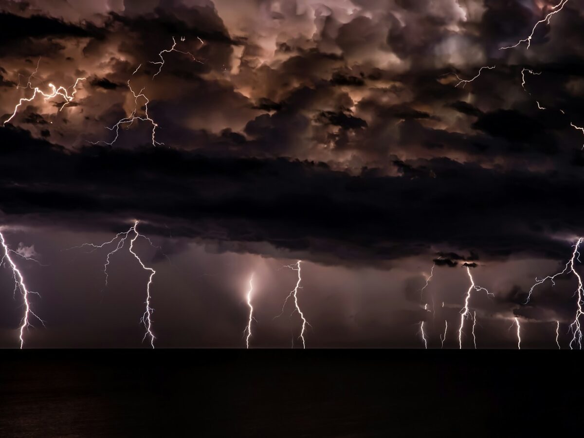 thunderstorm with dark clouds
