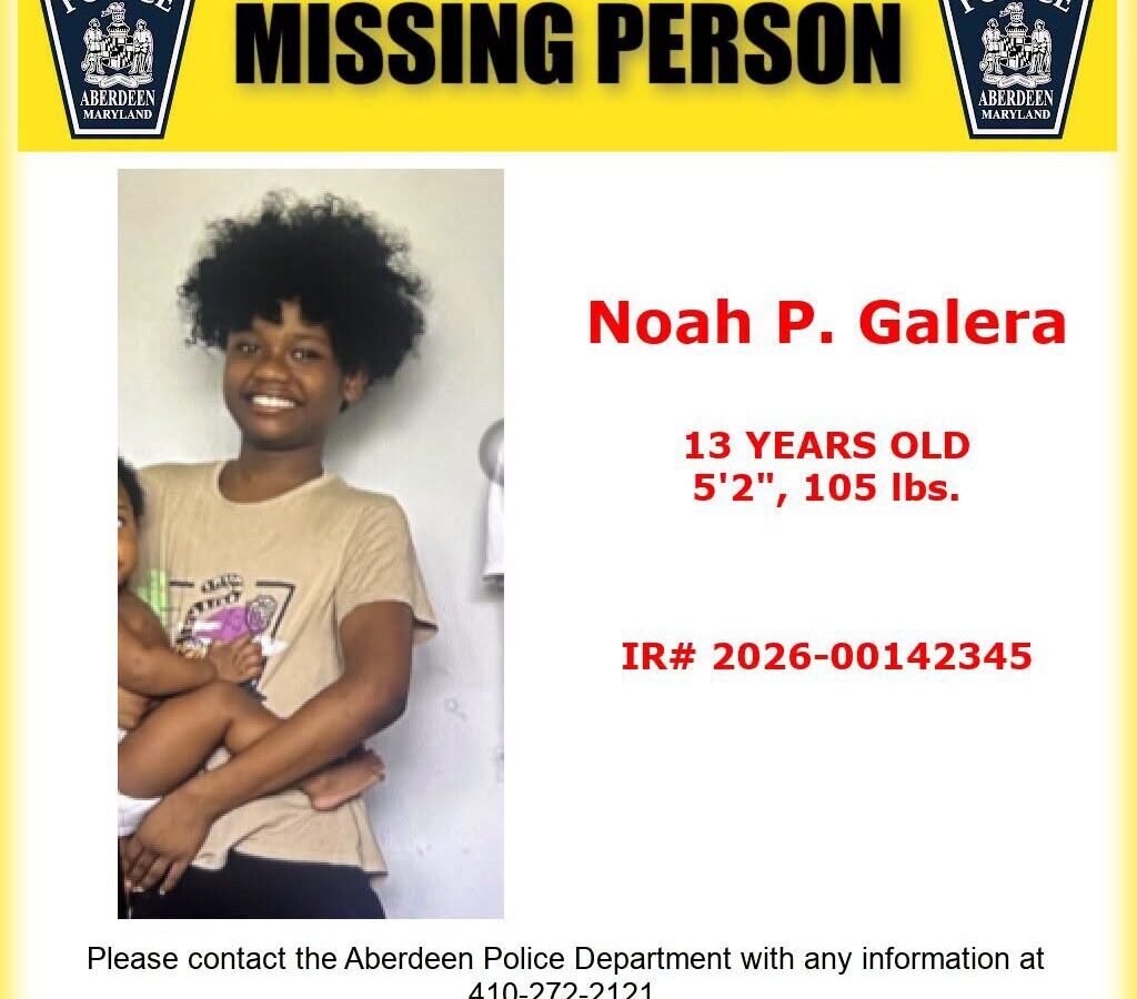Missing person poster for Noah P. Galera with a photo and Aberdeen Police contact information.