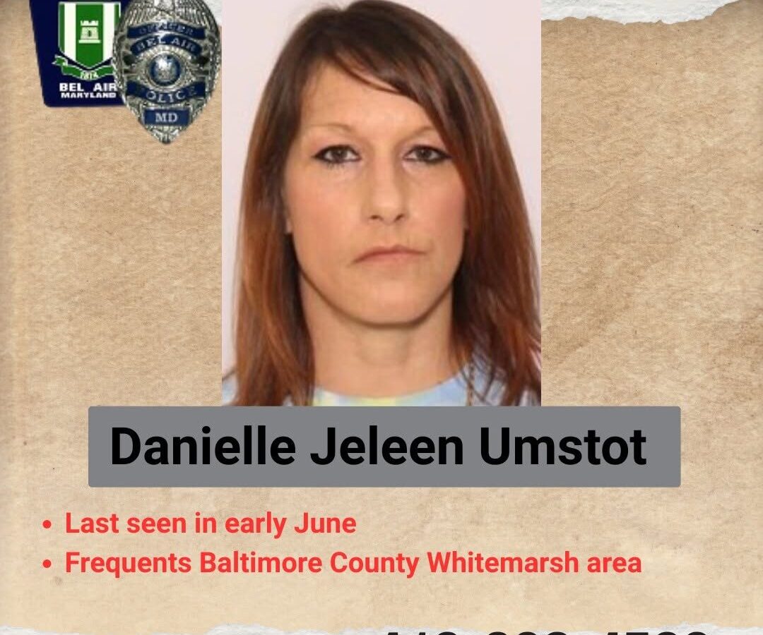 Police missing person poster for Danielle Jeleen Umstot with contact number and location details.