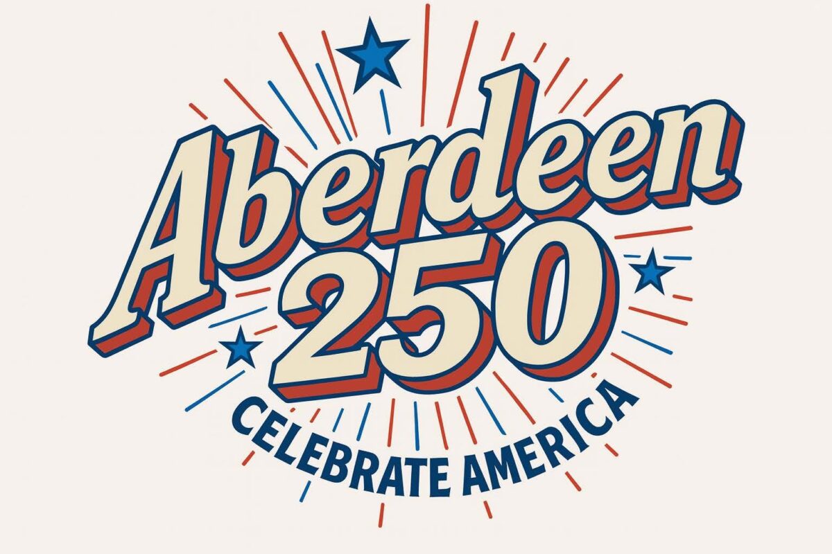 Vintage-style Aberdeen 250 Celebrate America graphic with stars and radiating lines.