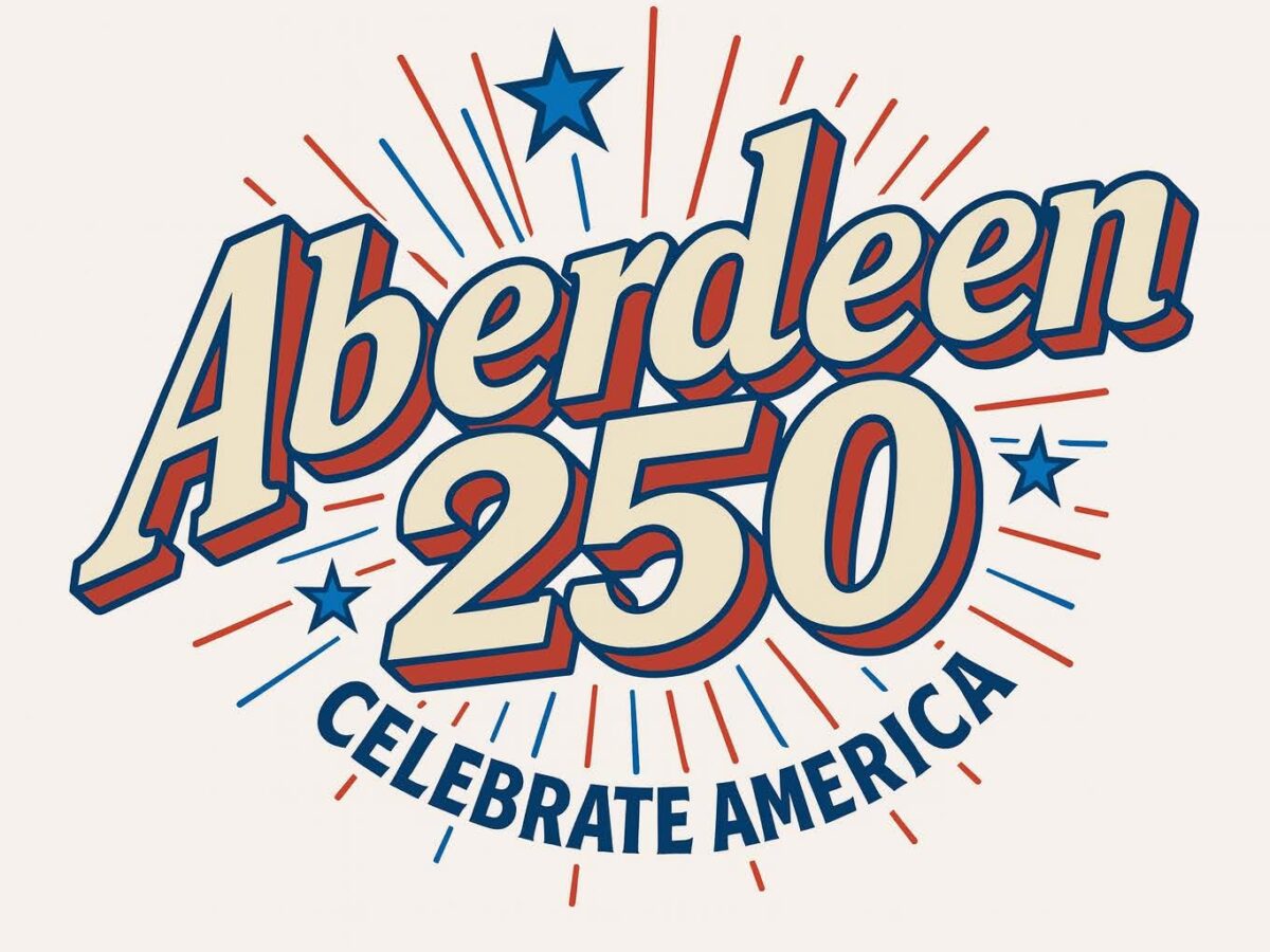 Vintage-style Aberdeen 250 Celebrate America graphic with stars and radiating lines.
