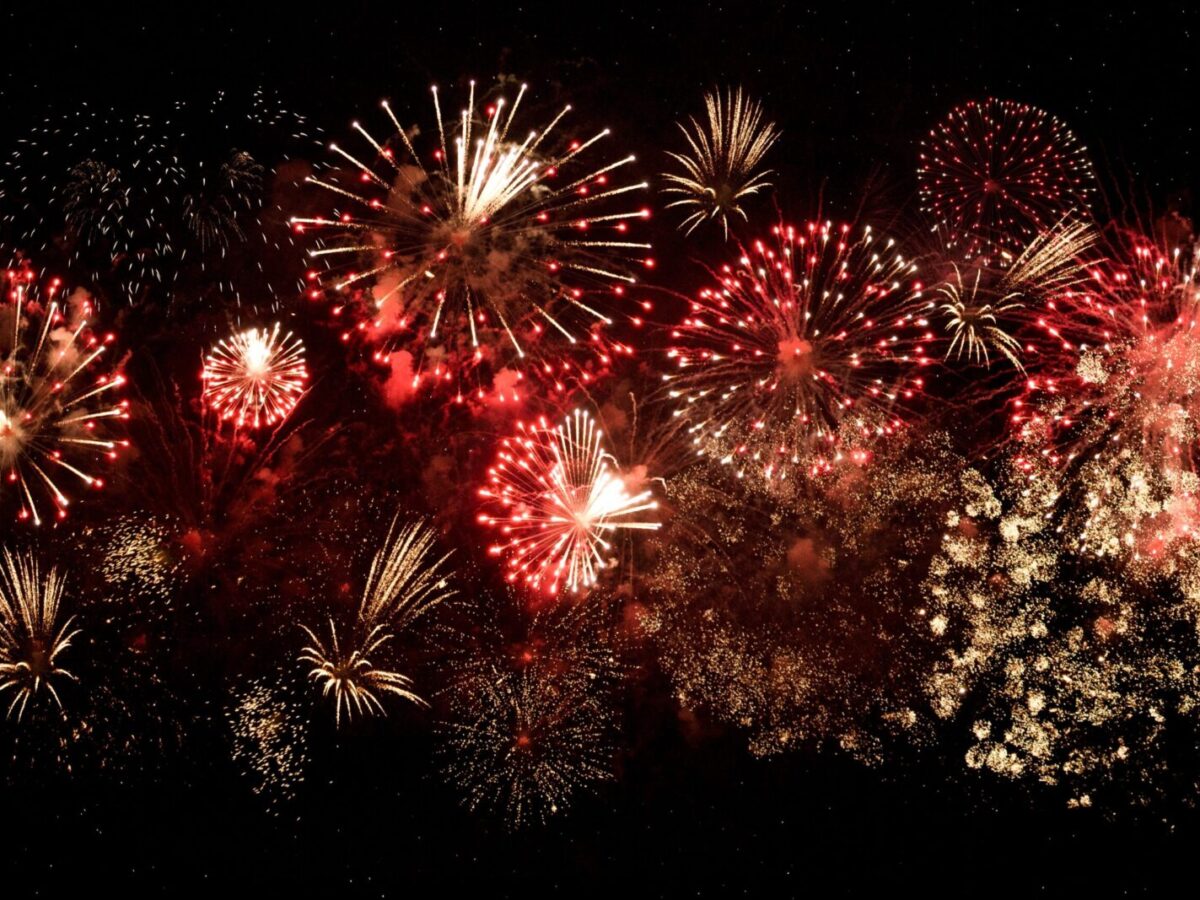 Vibrant fireworks light up the night sky in a breathtaking celebration in Vaughan, Ontario.