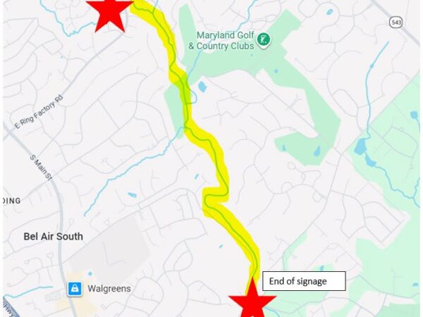 County releases map of the area impacted by the Bynum Run sewage spill